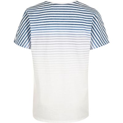Boys navy stripe print t-shirt